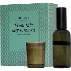 Bild på Wellmark gåvoset med 100 ml rumsdoft och 70 ml Tender Affection-ljus