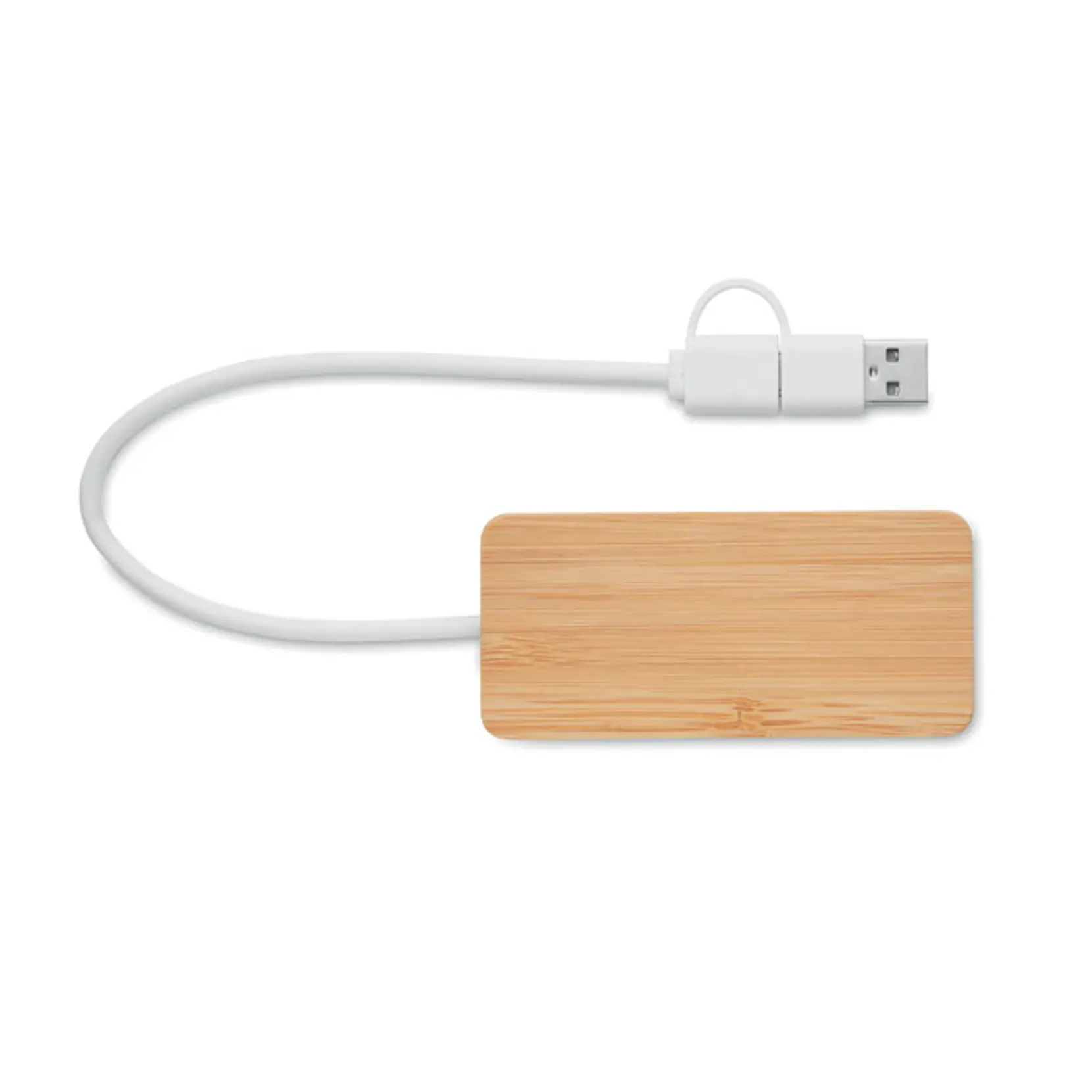 Bild på USB-hubb med 3 portar i bambu Bild på USB-hubb med 3 portar i bambu