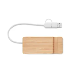 Bild på USB-hubb med 4 portar i bambu