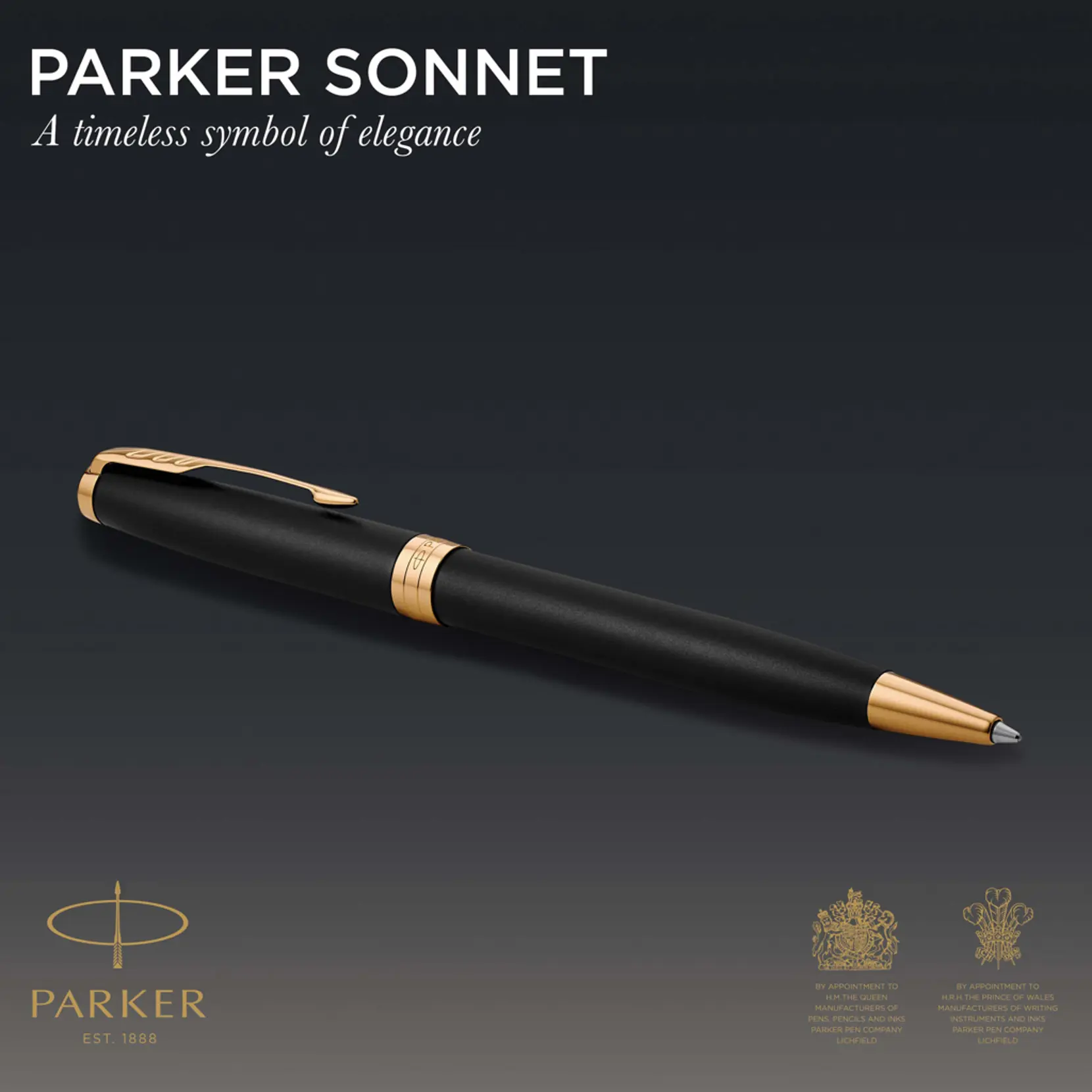 Bild på Parker SONNET kulspetspenna, matt svart med detaljer i pal Bild på Parker SONNET kulspetspenna, matt svart med detaljer i pal